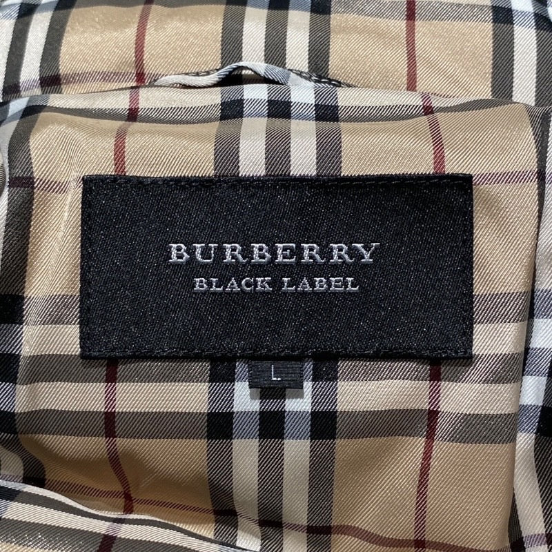 【BURBERRY BLACK LABEL】バーバリーブラックレーベル ダウンジャケット メンズ ダウンコート ベロア 黒 ブラック