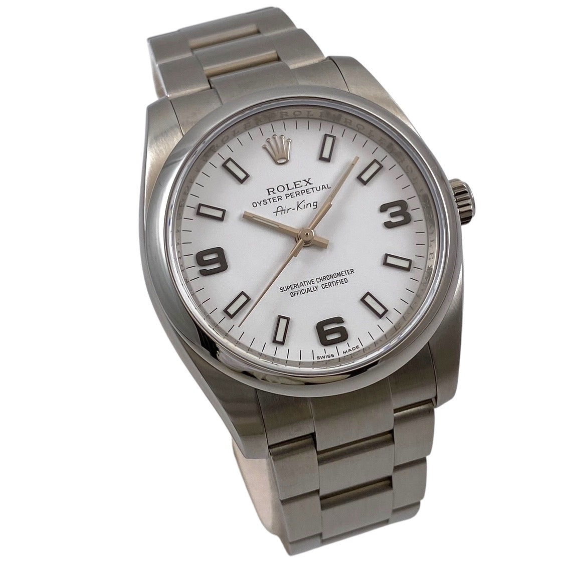 【ROLEX】ロレックス エアキング 114200 腕時計 ステンレススチール メンズ M番 ホワイト369 白文字盤