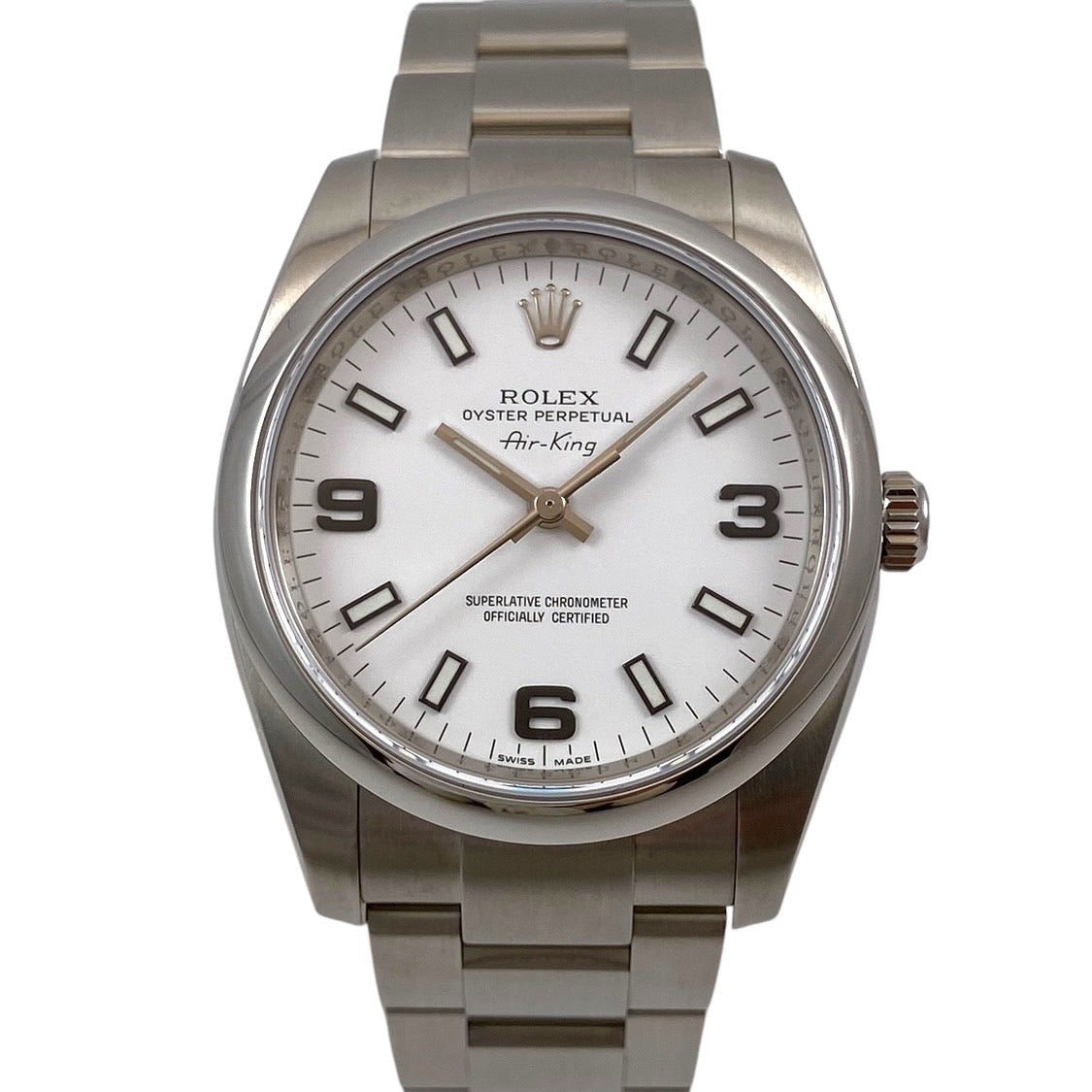 【ROLEX】ロレックス エアキング 114200 腕時計 ステンレススチール メンズ M番 ホワイト369 白文字盤