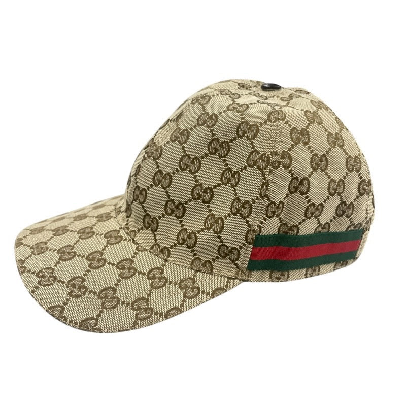 【GUCCI】グッチ 200035 キャップ GGキャンバス メンズ ベースボール サイズL 59cm ベージュ