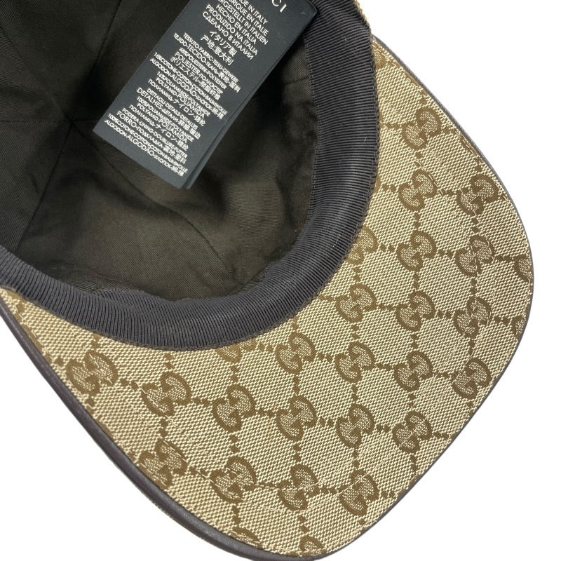 【GUCCI】グッチ 200035 キャップ GGキャンバス メンズ ベースボール サイズL 59cm ベージュ