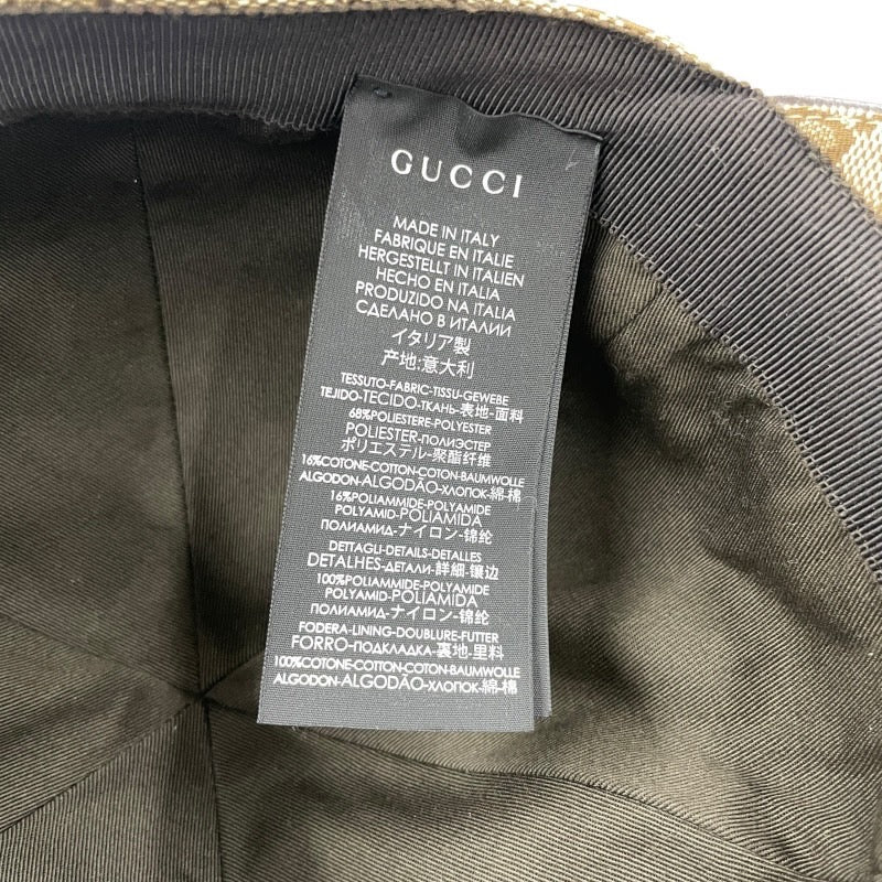 【GUCCI】グッチ 200035 キャップ GGキャンバス メンズ ベースボール サイズL 59cm ベージュ