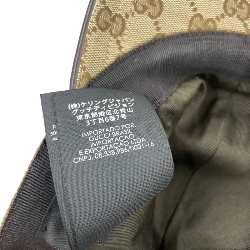 【GUCCI】グッチ 200035 キャップ GGキャンバス メンズ ベースボール サイズL 59cm ベージュ