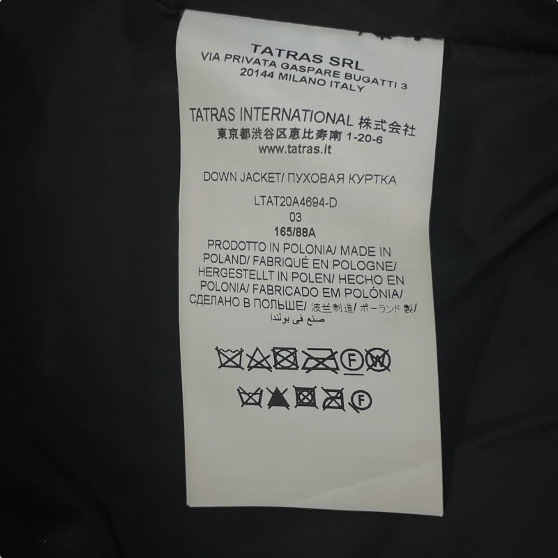 【TATRAS】タトラス ポリテアマ LTAT20A4694 ダウンジャケット ナイロン レディース コート 黒 ブラック サイズ03 フード
