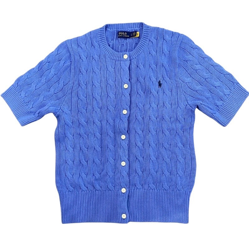 【POLO RALPH LAUREN】ポロ・ラルフローレン カーディガン コットン レディース 半袖 サマーニット 170/96A