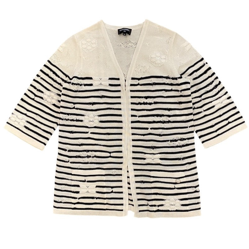 【CHANEL】シャネル ロングカーディガン P56124K07347 カーディガン レーヨン レディース ボーダー