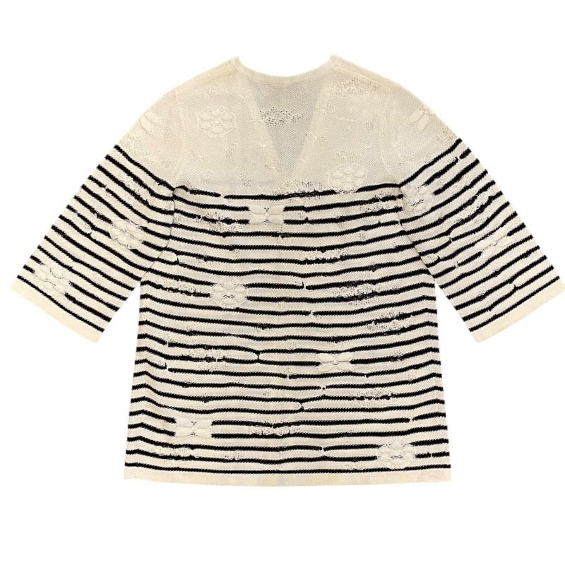 【CHANEL】シャネル ロングカーディガン P56124K07347 カーディガン レーヨン レディース ボーダー