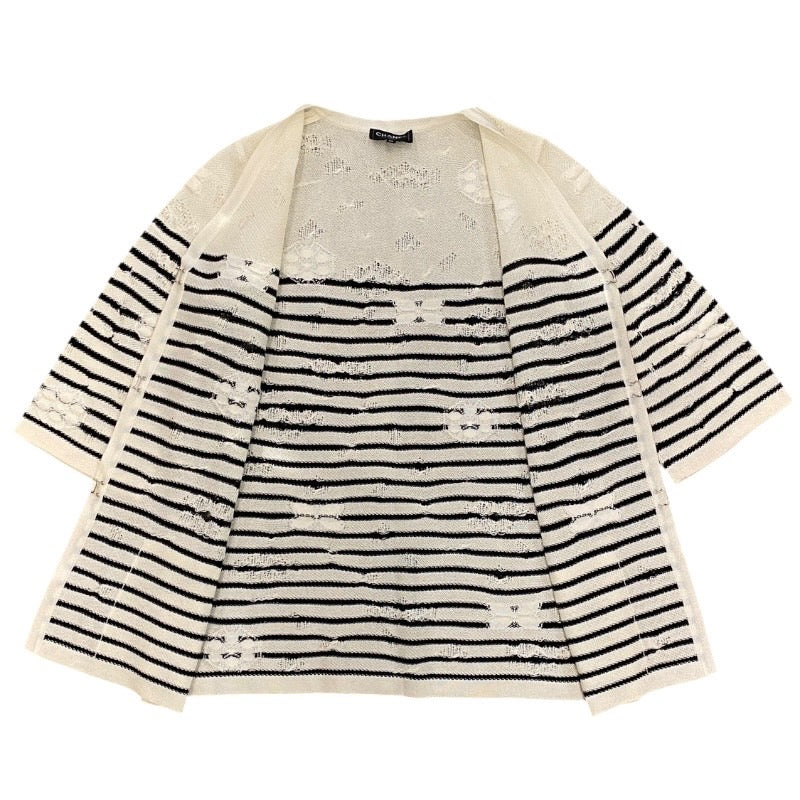 【CHANEL】シャネル ロングカーディガン P56124K07347 カーディガン レーヨン レディース ボーダー