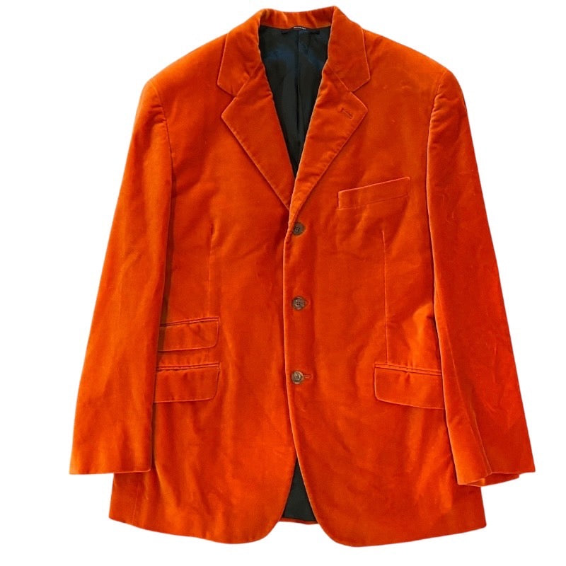【HERMES】エルメス ベロア ジャケット その他アウター コットン メンズ オレンジ サイズ50