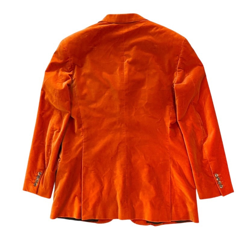 【HERMES】エルメス ベロア ジャケット その他アウター コットン メンズ オレンジ サイズ50