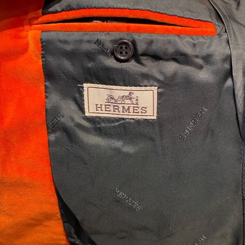 【HERMES】エルメス ベロア ジャケット その他アウター コットン メンズ オレンジ サイズ50