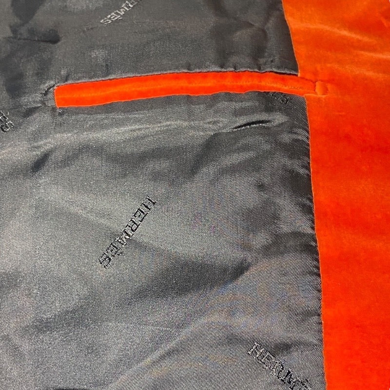 【HERMES】エルメス ベロア ジャケット その他アウター コットン メンズ オレンジ サイズ50