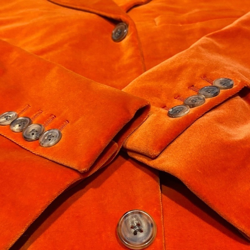【HERMES】エルメス ベロア ジャケット その他アウター コットン メンズ オレンジ サイズ50