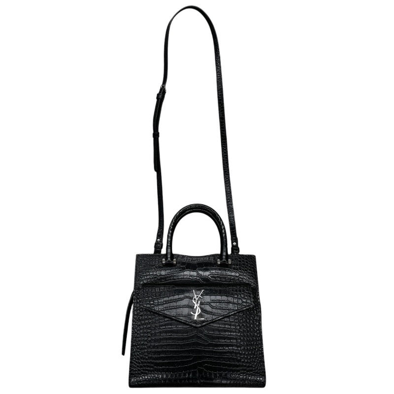 【SAINT LAURENT PARIS】サンローランパリ アップタウン スモール 561203 ハンドバッグ レザー レディース 2WAY クロコ型押し 黒 ブラック ショルダー