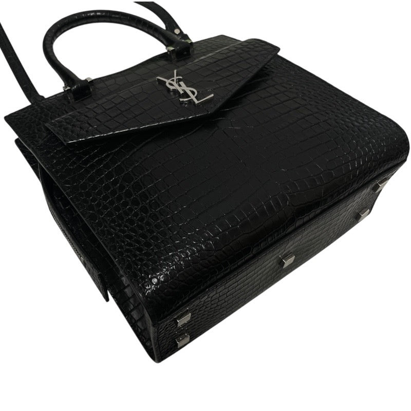 【SAINT LAURENT PARIS】サンローランパリ アップタウン スモール 561203 ハンドバッグ レザー レディース 2WAY クロコ型押し 黒 ブラック ショルダー
