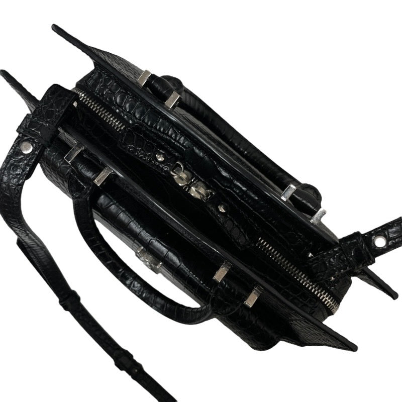 【SAINT LAURENT PARIS】サンローランパリ アップタウン スモール 561203 ハンドバッグ レザー レディース 2WAY クロコ型押し 黒 ブラック ショルダー