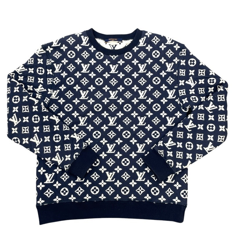 【LOUIS VUITTON】ルイ・ヴィトン モノグラムジャガード RM211Q スウェット メンズ トレーナー サイズS ネイビー コットン