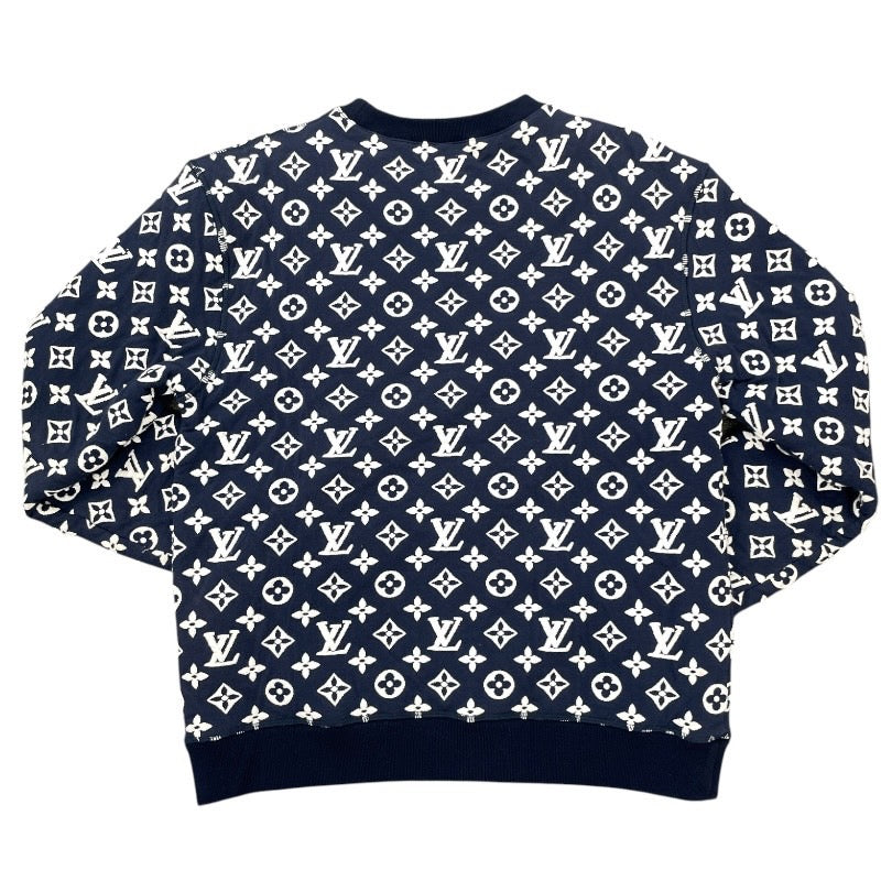 【LOUIS VUITTON】ルイ・ヴィトン モノグラムジャガード RM211Q スウェット メンズ トレーナー サイズS ネイビー コットン