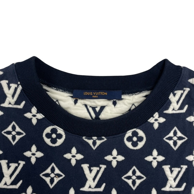 【LOUIS VUITTON】ルイ・ヴィトン モノグラムジャガード RM211Q スウェット メンズ トレーナー サイズS ネイビー コットン