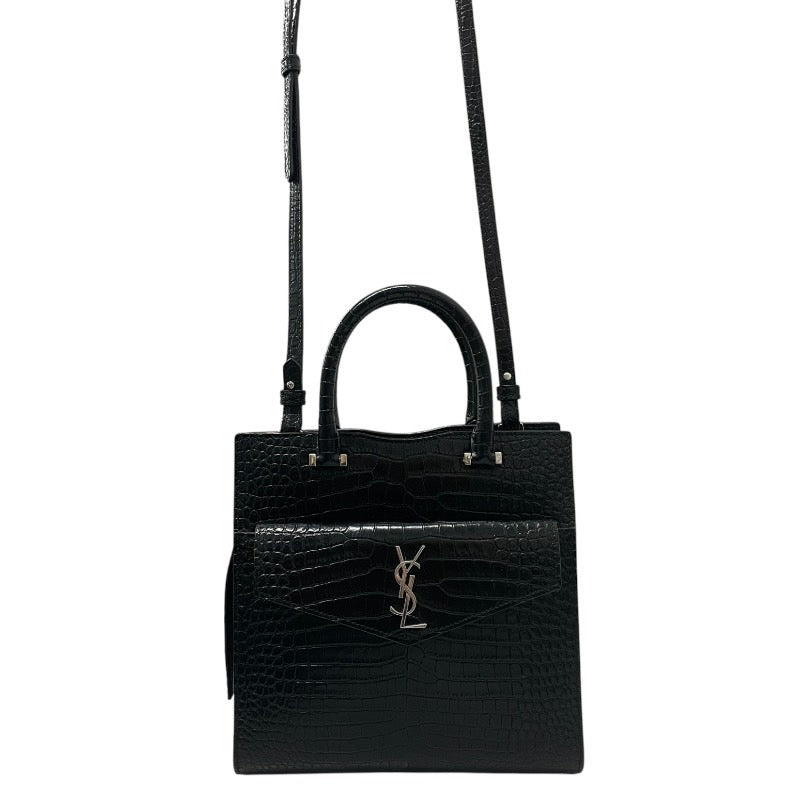 【SAINT LAURENT PARIS】サンローランパリ アップタウン スモール 561203 ハンドバッグ レザー レディース 2WAY クロコ型押し 黒 ブラック ショルダー