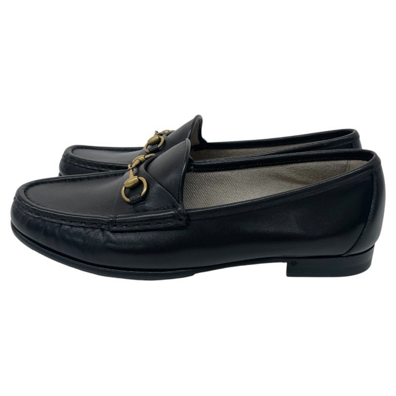 【新品未使用品】【GUCCI】グッチ ホースビット ローファー レザー レディース 新品未使用品 38 1/2 黒 ブラック 24.5cm