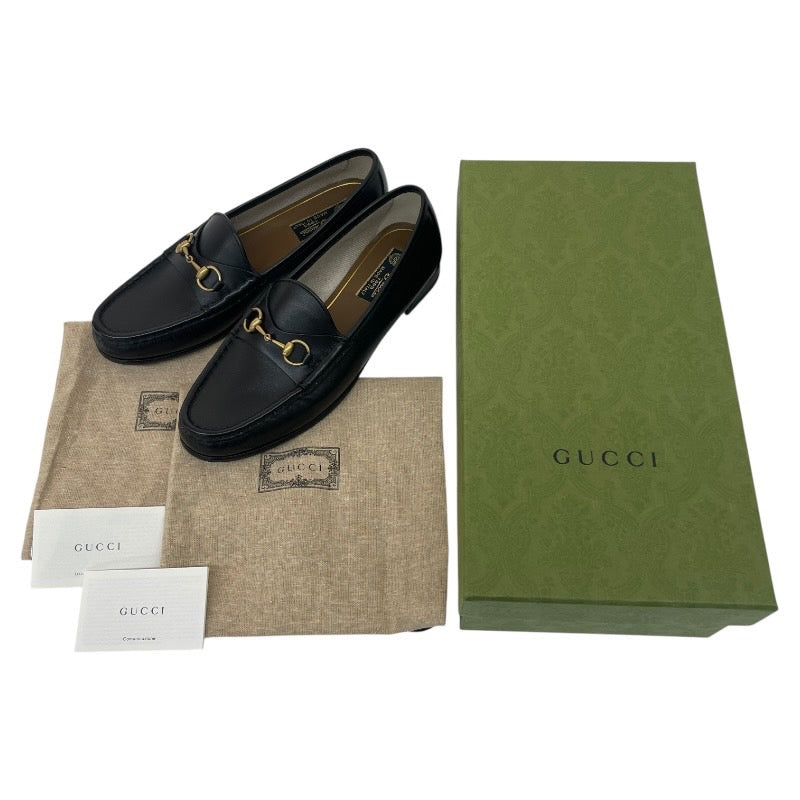 【新品未使用品】【GUCCI】グッチ ホースビット ローファー レザー レディース 新品未使用品 38 1/2 黒 ブラック 24.5cm