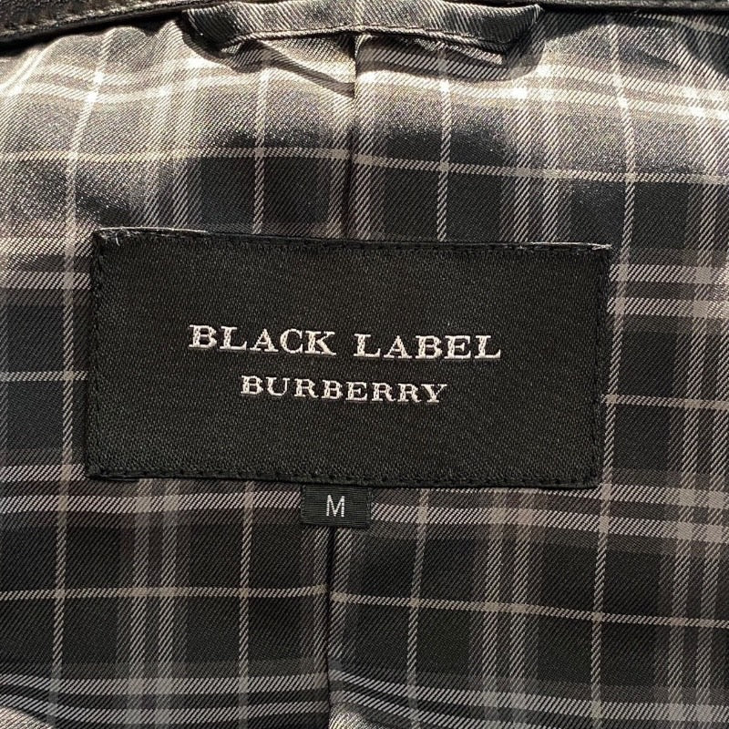 【BURBERRY BLACK LABEL】バーバリーブラックレーベル シングル ライダースジャケット 羊革 メンズ 黒 ブラック