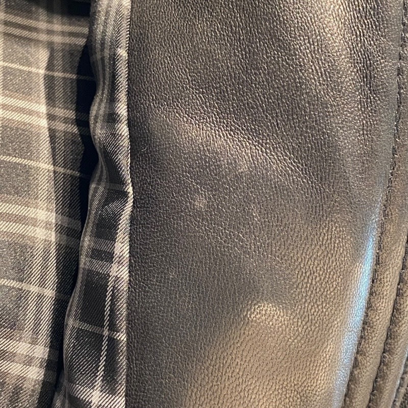 【BURBERRY BLACK LABEL】バーバリーブラックレーベル シングル ライダースジャケット 羊革 メンズ 黒 ブラック