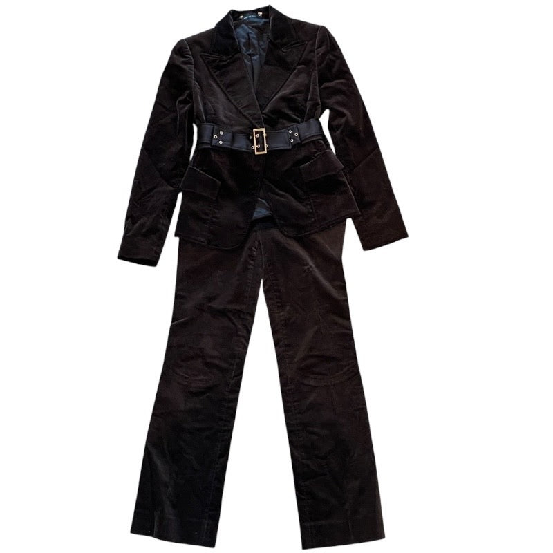 【GUCCI】グッチ セットアップ レディース セットアップスーツ ベロア ブラウン パンツ ジャケット