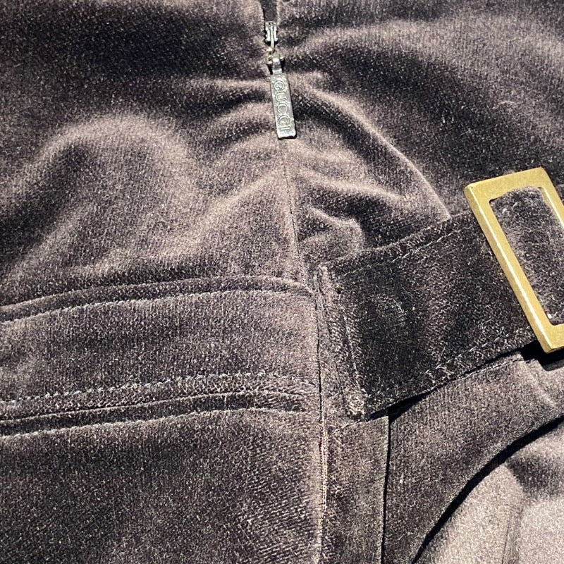 【GUCCI】グッチ セットアップ レディース セットアップスーツ ベロア ブラウン パンツ ジャケット