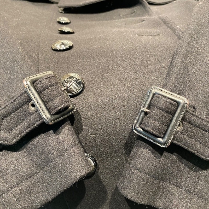 【BURBERRY BLACK LABEL】バーバリーブラックレーベル トレンチコート メンズ 黒 ブラック ウール