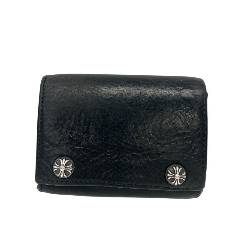 【CHROME HEARTS】クロムハーツ 3FOLD WALLET 三つ折り財布 レザー メンズ 3フォールド 黒 ブラック