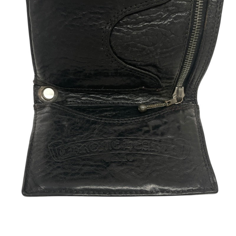 【CHROME HEARTS】クロムハーツ 3FOLD WALLET 三つ折り財布 レザー メンズ 3フォールド 黒 ブラック