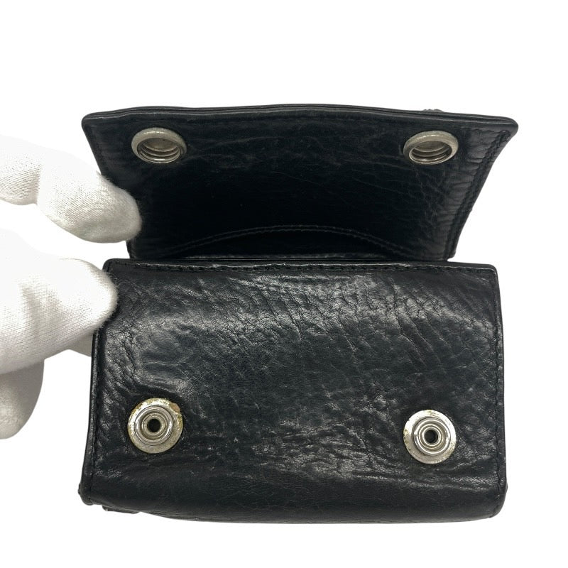 【CHROME HEARTS】クロムハーツ 3FOLD WALLET 三つ折り財布 レザー メンズ 3フォールド 黒 ブラック