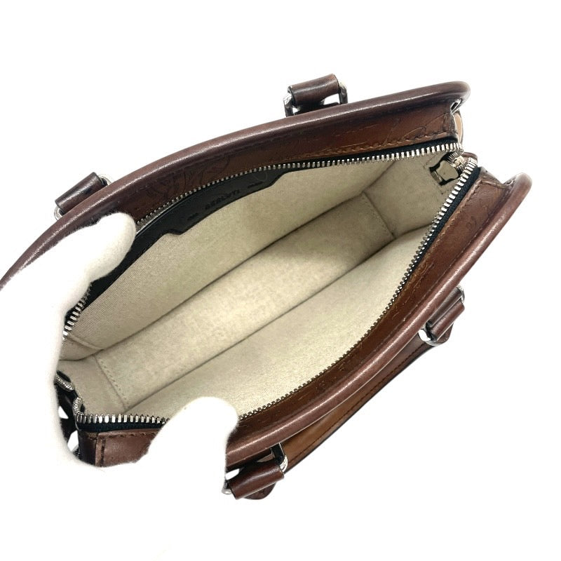 【Berluti】ベルルッティ アンジュール ガリバー ハンドバッグ レザー メンズ 2WAY カリグラフィ ショルダー ブラウン