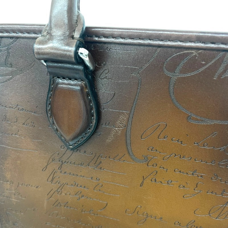 【Berluti】ベルルッティ アンジュール ガリバー ハンドバッグ レザー メンズ 2WAY カリグラフィ ショルダー ブラウン