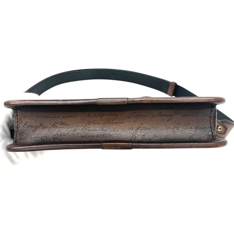 【Berluti】ベルルッティ アンジュール ガリバー ハンドバッグ レザー メンズ 2WAY カリグラフィ ショルダー ブラウン