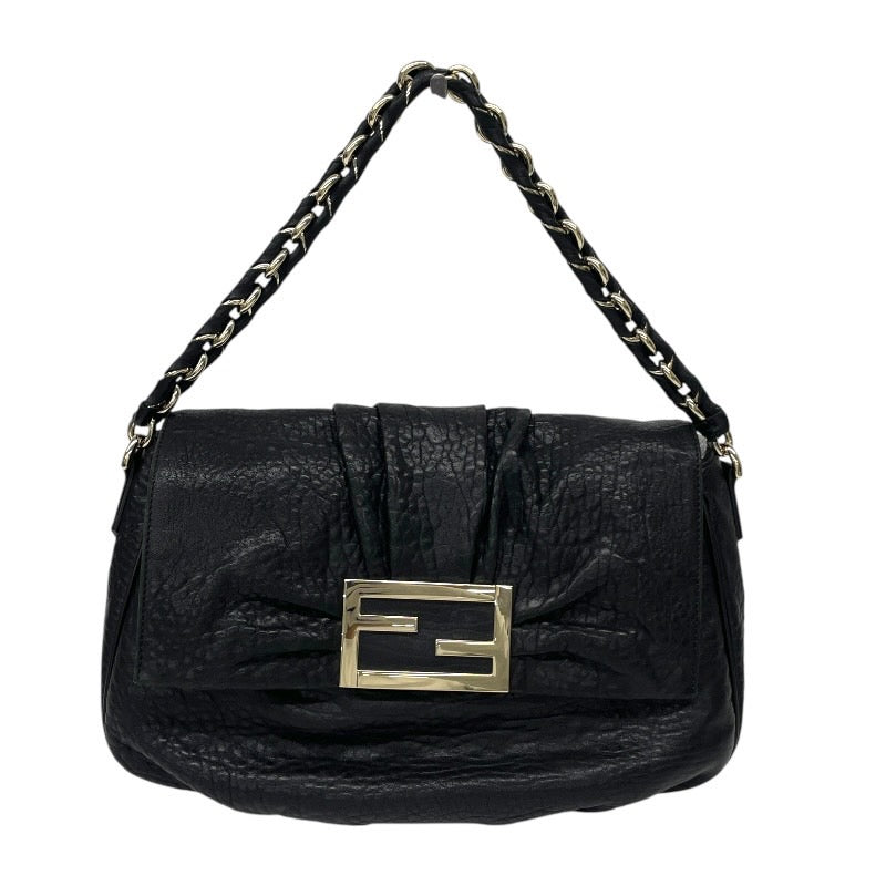 【FENDI】フェンディ マンマ ミア 8BR614 ショルダーバッグ レザー レディース チェーン 黒 ブラック