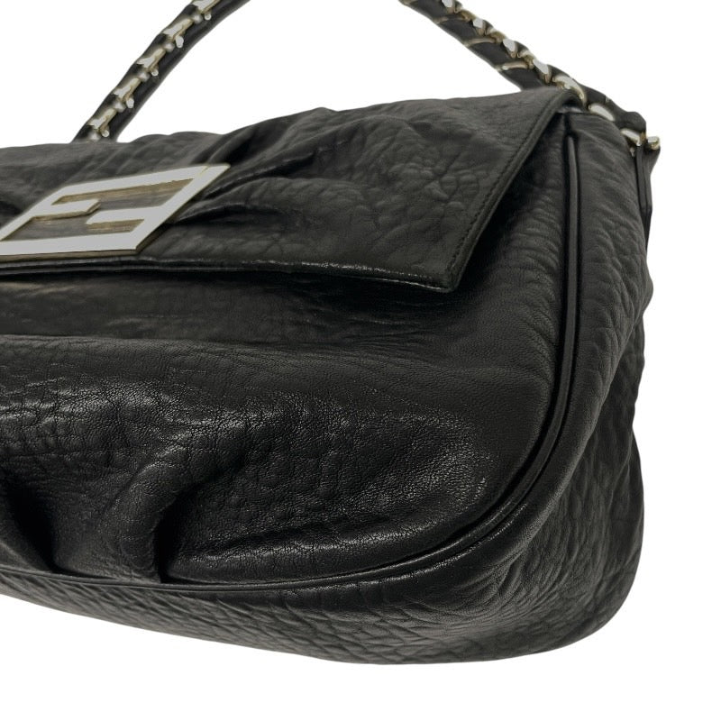 【FENDI】フェンディ マンマ ミア 8BR614 ショルダーバッグ レザー レディース チェーン 黒 ブラック