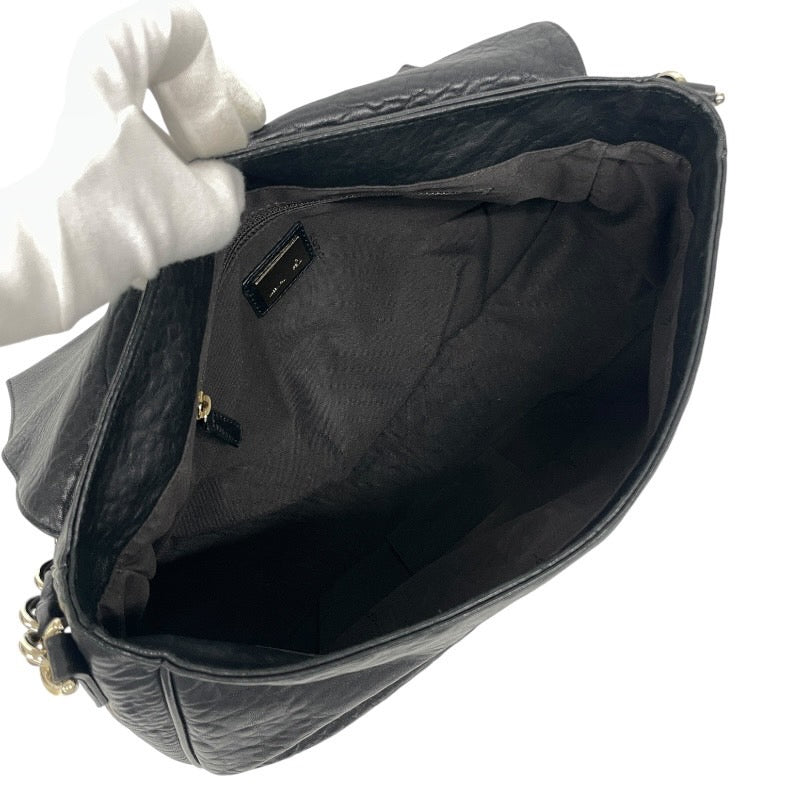 【FENDI】フェンディ マンマ ミア 8BR614 ショルダーバッグ レザー レディース チェーン 黒 ブラック