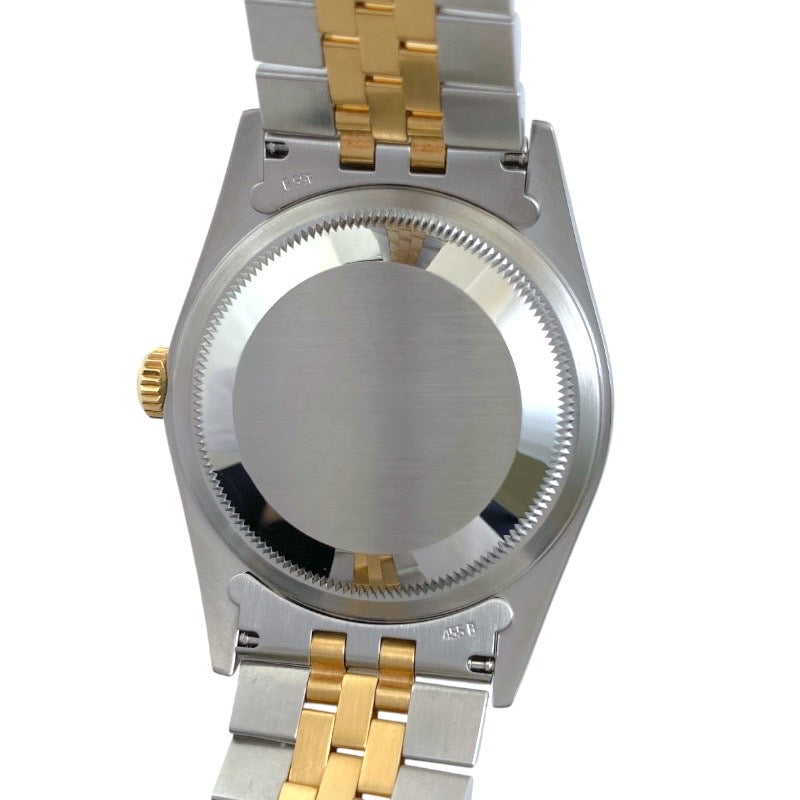 【ROLEX】ロレックス デイトジャスト36 16233G 腕時計 SS/YG メンズ T番 黒文字盤 10P ダイヤモンド