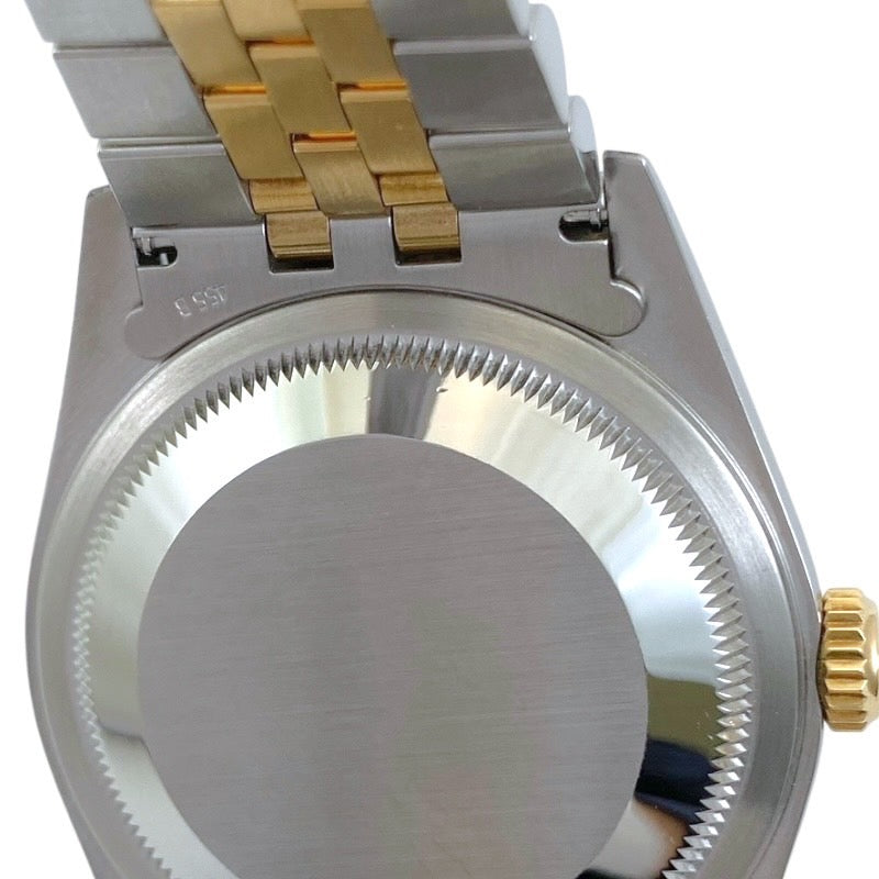 【ROLEX】ロレックス デイトジャスト36 16233G 腕時計 SS/YG メンズ T番 黒文字盤 10P ダイヤモンド