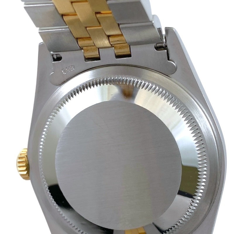 【ROLEX】ロレックス デイトジャスト36 16233G 腕時計 SS/YG メンズ T番 黒文字盤 10P ダイヤモンド