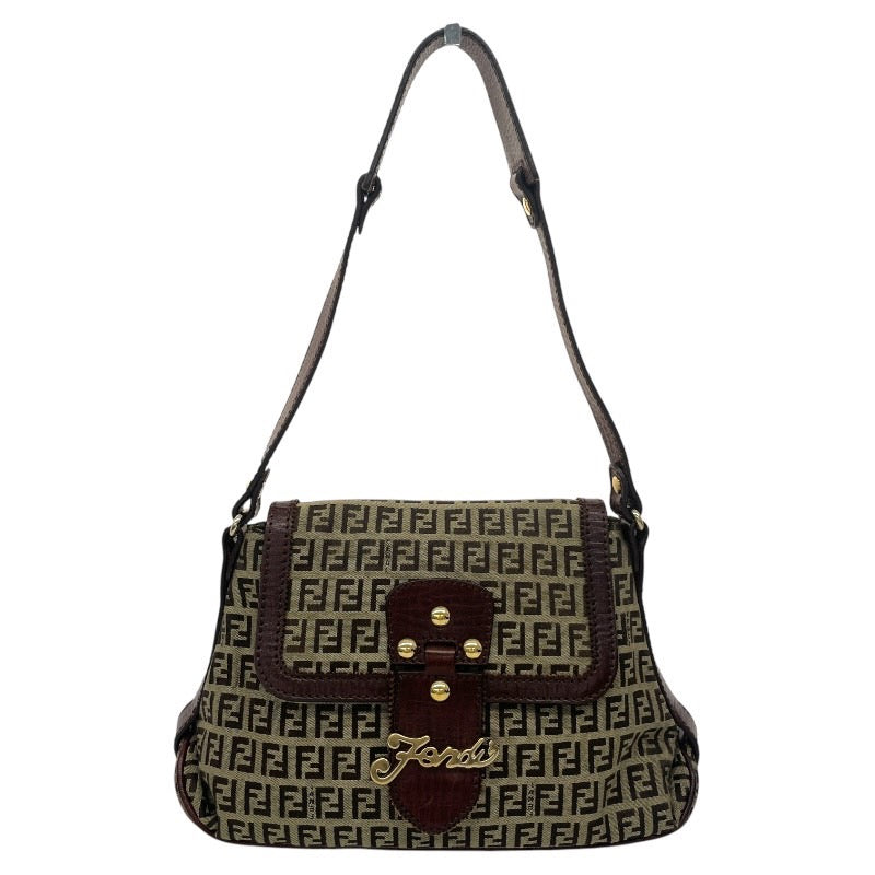 【FENDI】フェンディ ズッキーノ ワンショルダー 8BR541 ショルダーバッグ レディース ハンド キャンバス レザー