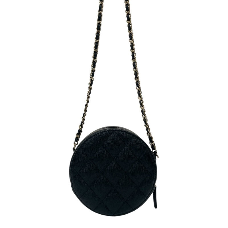 【CHANEL】シャネル マトラッセ AP0245 ショルダーバッグ レディース ラウンド チェーン 黒 キャビアスキン 29番
