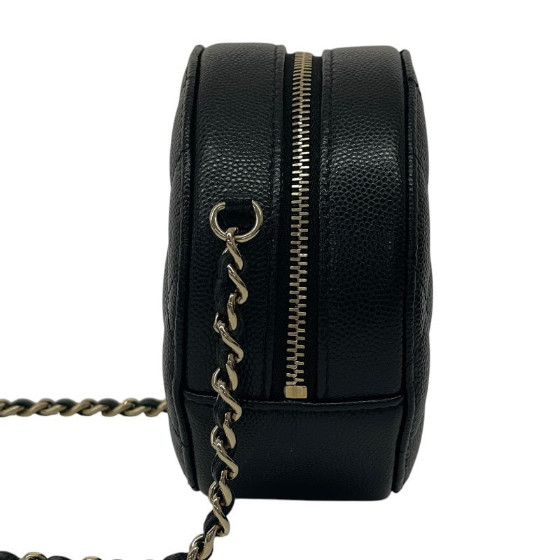 【CHANEL】シャネル マトラッセ AP0245 ショルダーバッグ レディース ラウンド チェーン 黒 キャビアスキン 29番