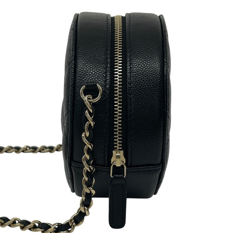 【CHANEL】シャネル マトラッセ AP0245 ショルダーバッグ レディース ラウンド チェーン 黒 キャビアスキン 29番