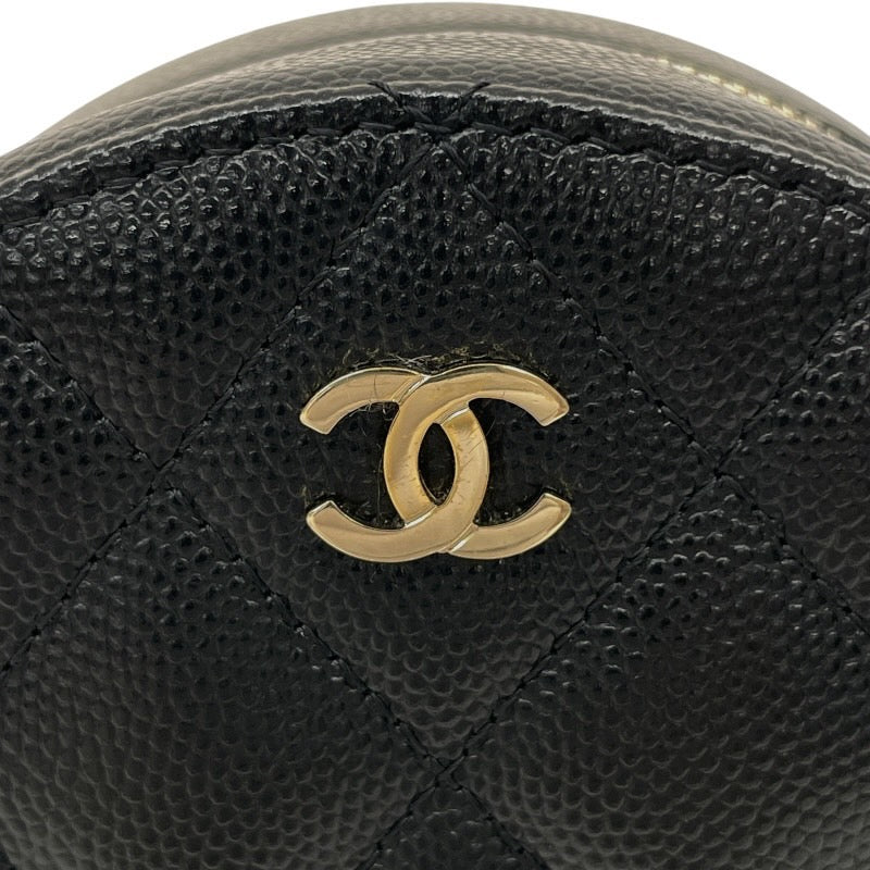 【CHANEL】シャネル マトラッセ AP0245 ショルダーバッグ レディース ラウンド チェーン 黒 キャビアスキン 29番