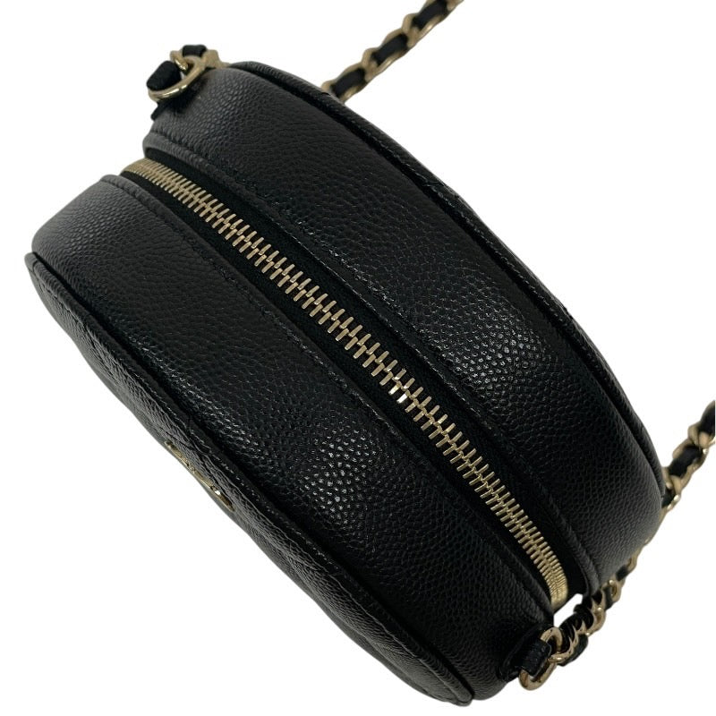 【CHANEL】シャネル マトラッセ AP0245 ショルダーバッグ レディース ラウンド チェーン 黒 キャビアスキン 29番