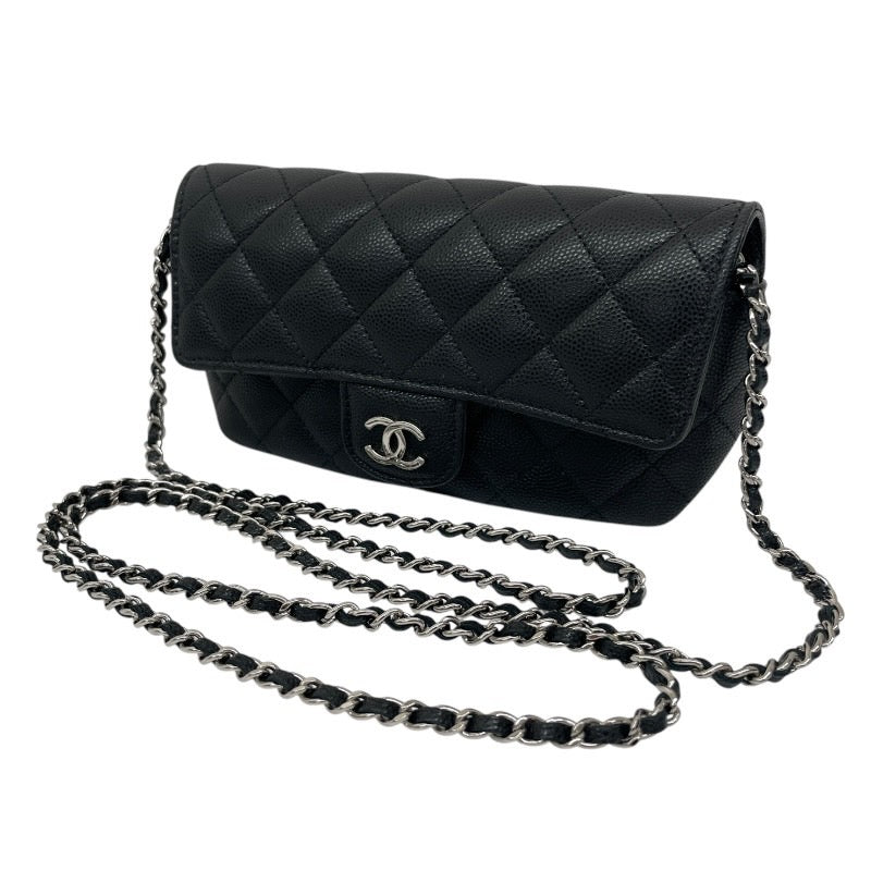 【CHANEL】シャネル マトラッセ アイウェアケース AP2044 ショルダーバッグ レディース 31番 キャビアスキン 黒 ブラック 眼鏡 サングラス